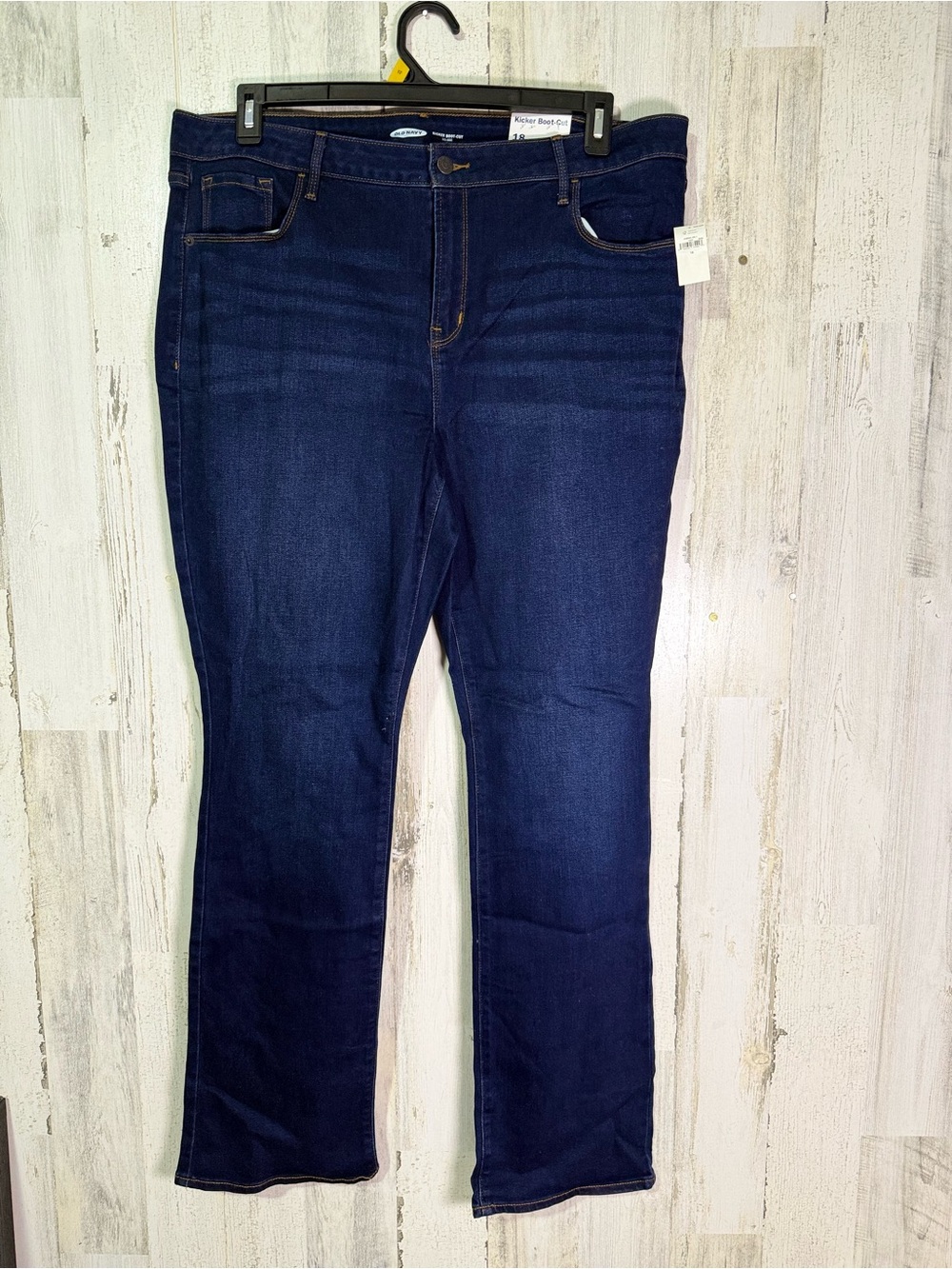 Old Navy Kicker Boot-Cut Jeans Size 18 Dark Wash Mid-Rise Denim Blue